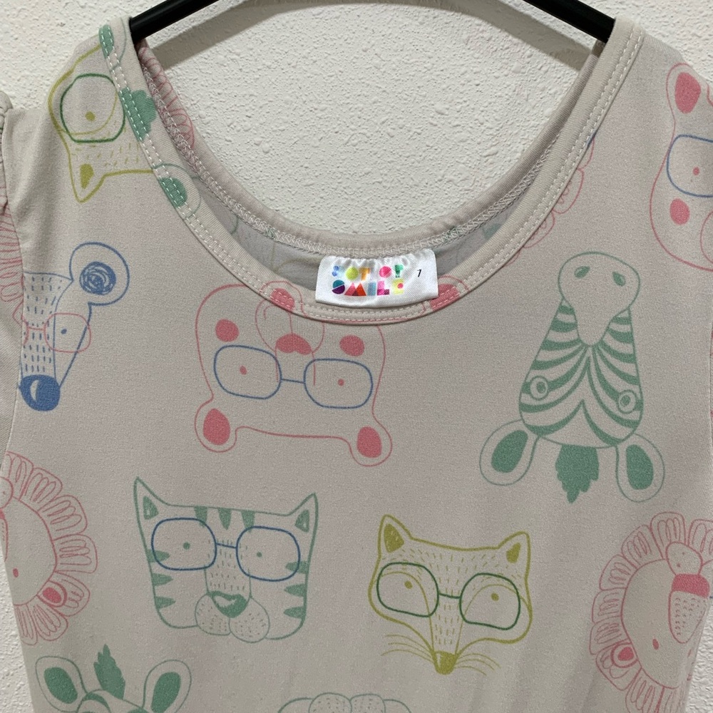 Dot Dot Smile Cap Sleeve Animal Print Dress